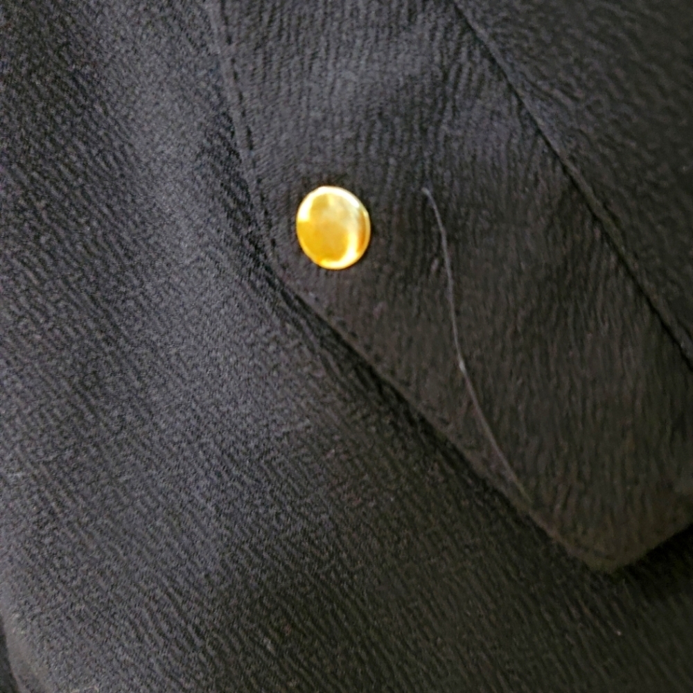 Olivia Blu Black Bomber Jacket With Gold Zipper Detailing​ - Picture 5 of 12